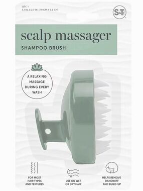 S&T Scalp Massager Shampoo Brush Green Shampoo Brush